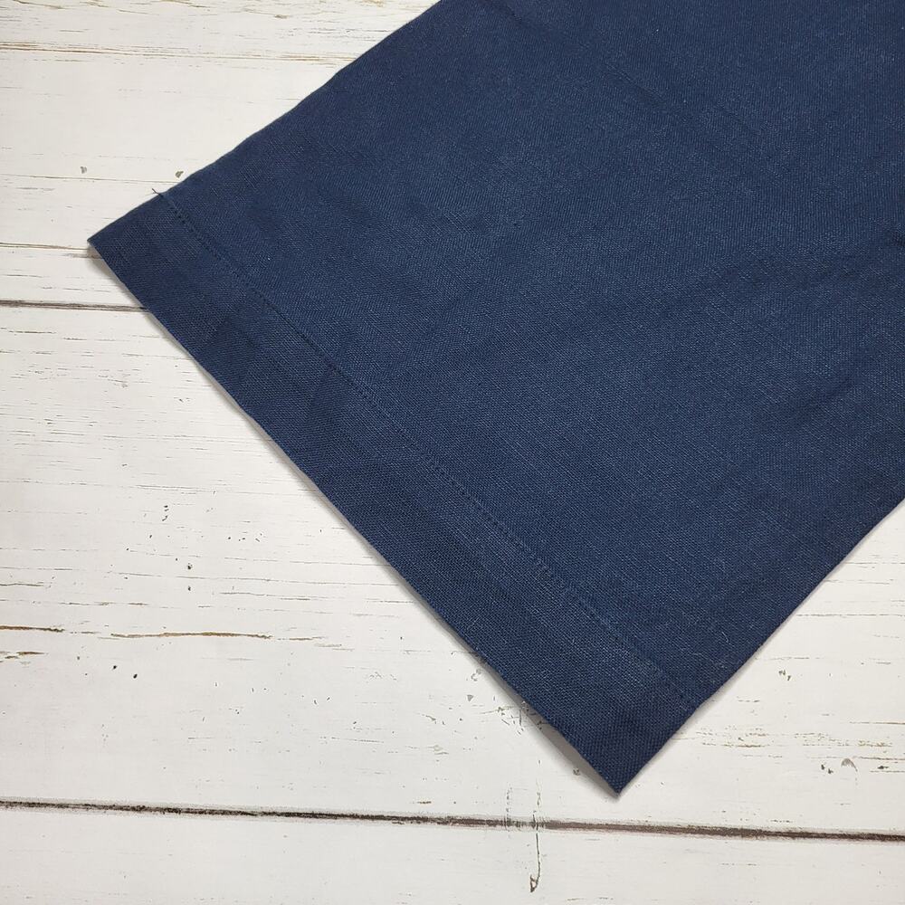 Madewell Tall Cotton Linen Pleated Wide Leg Pants Navy Blue Indigo Spring 2T 2 - Picture 8 of 10